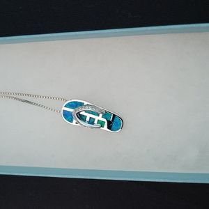 Blue Opal Sandal Necklace